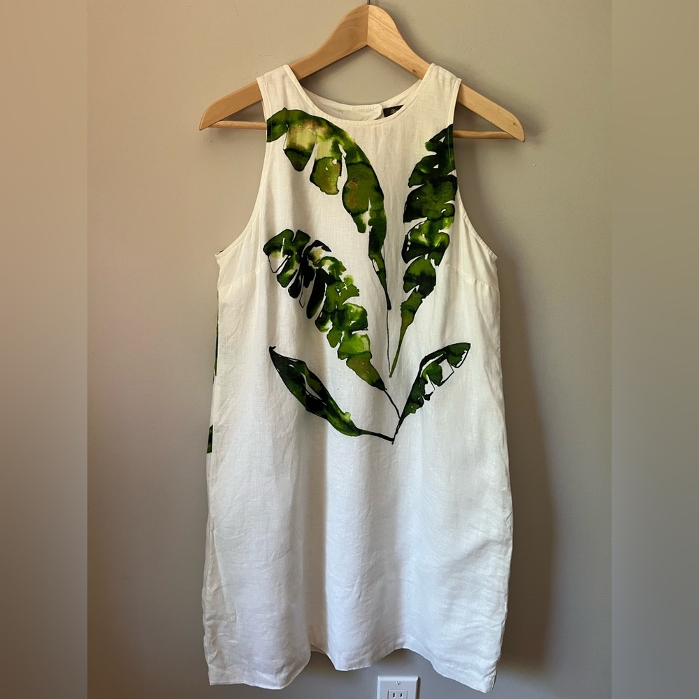 Tommy Bahama Watercolor Palmier Linen Shift Dress